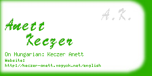 anett keczer business card